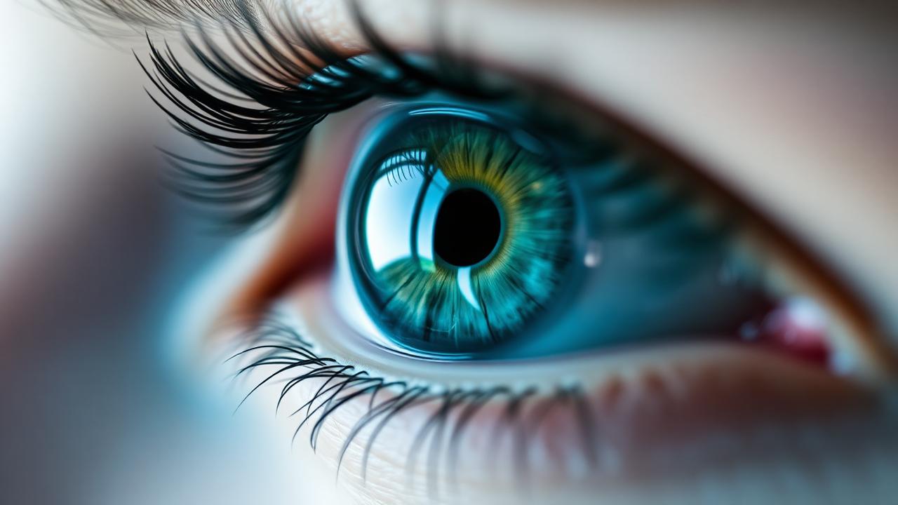 Primer plano macro de un ojo humano